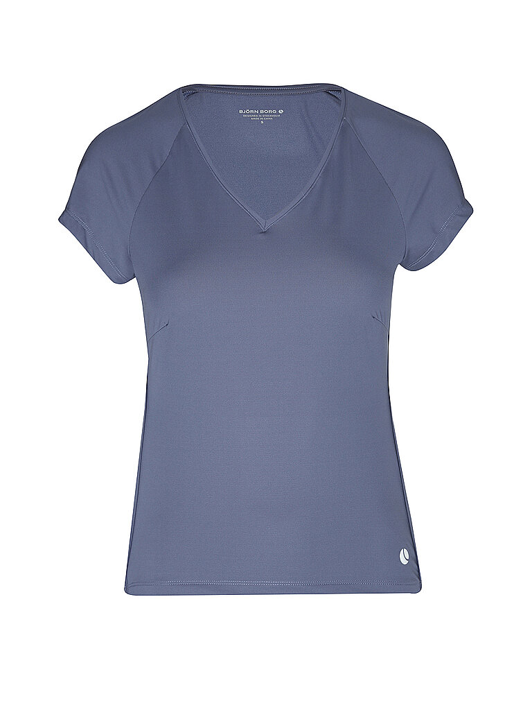 BJÖRN BORG Damen Tennisshirt ACE V-Neck dunkelblau | M